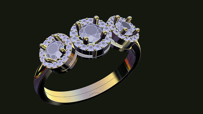 3 heads ring 3D print model