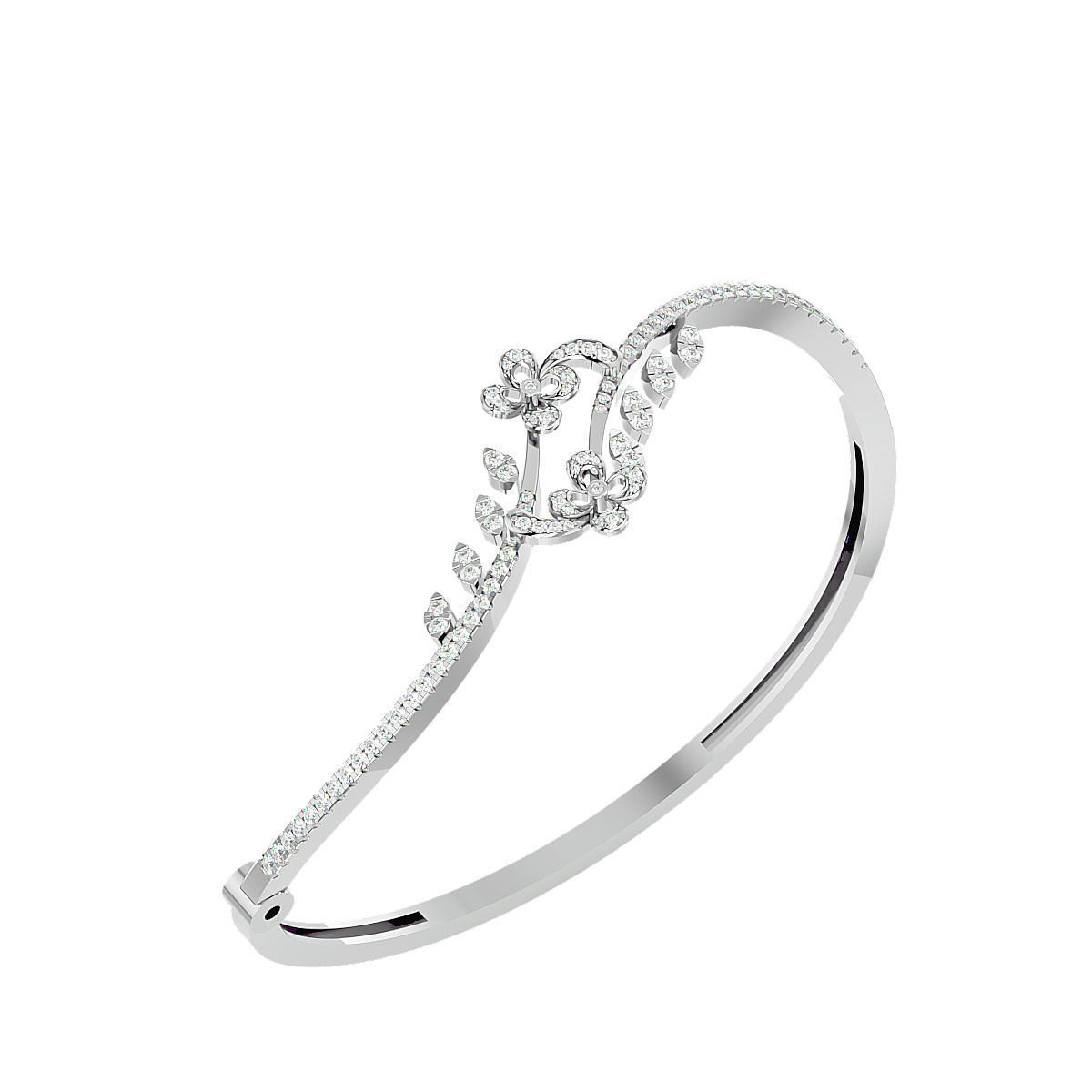 Women Flower Diamond bracelets 3dm stl render detail 3D print 3D print model_10