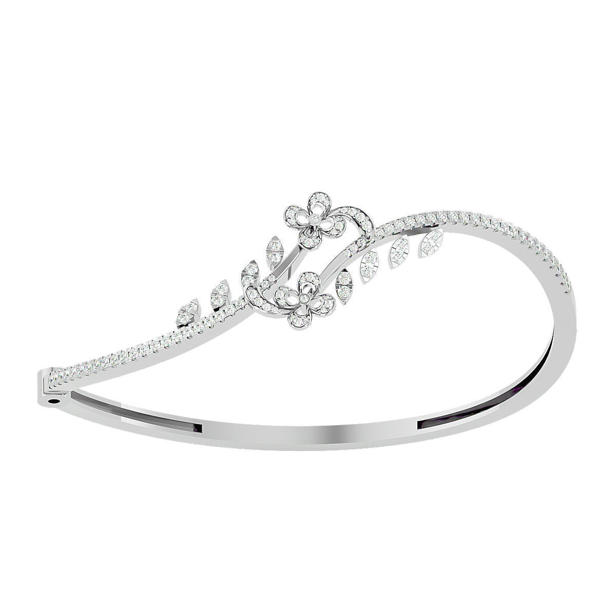 Women Flower Diamond bracelets 3dm stl render detail 3D print 3D print model_3