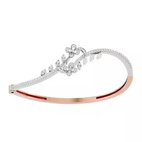 Women Flower Diamond bracelets 3dm stl render detail 3D print