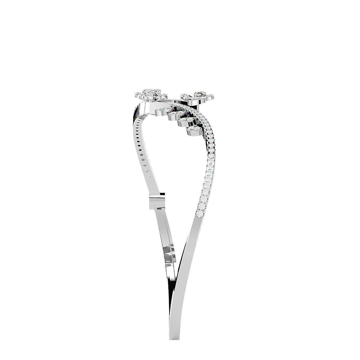 Women Flower Diamond bracelets 3dm stl render detail 3D print 3D print model_9