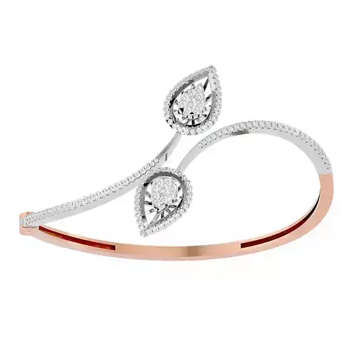 Leaf Nature Diamond Bracelet 3dm stl render detail