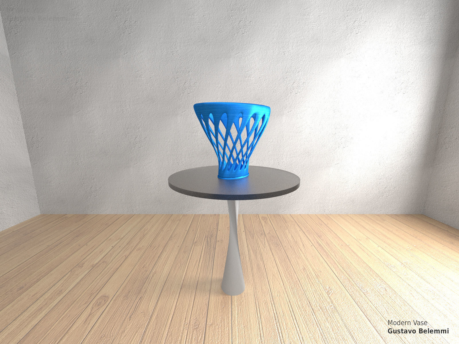 Modern Vase Elliptical Spiral 3D print model_1