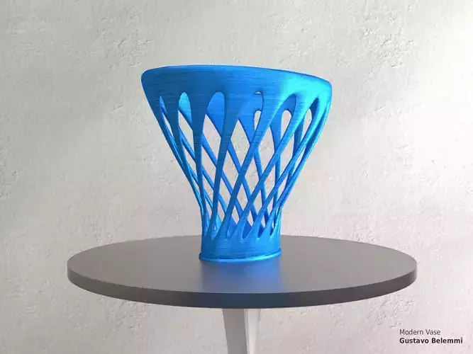 Modern Vase Elliptical Spiral 3D print model