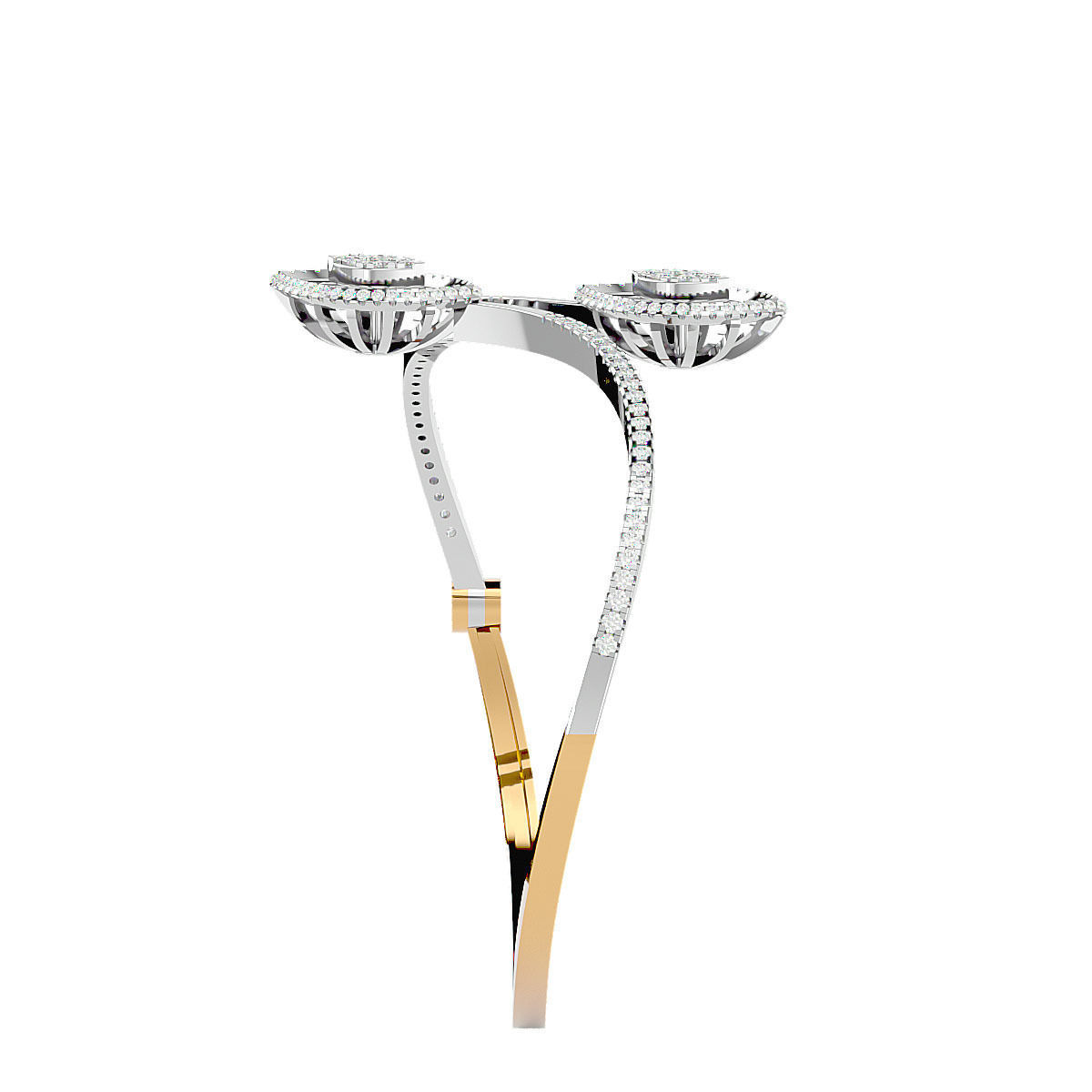 Diamond Leaf Bracelet 3dm stl render detail 3D print model 3D print model_7