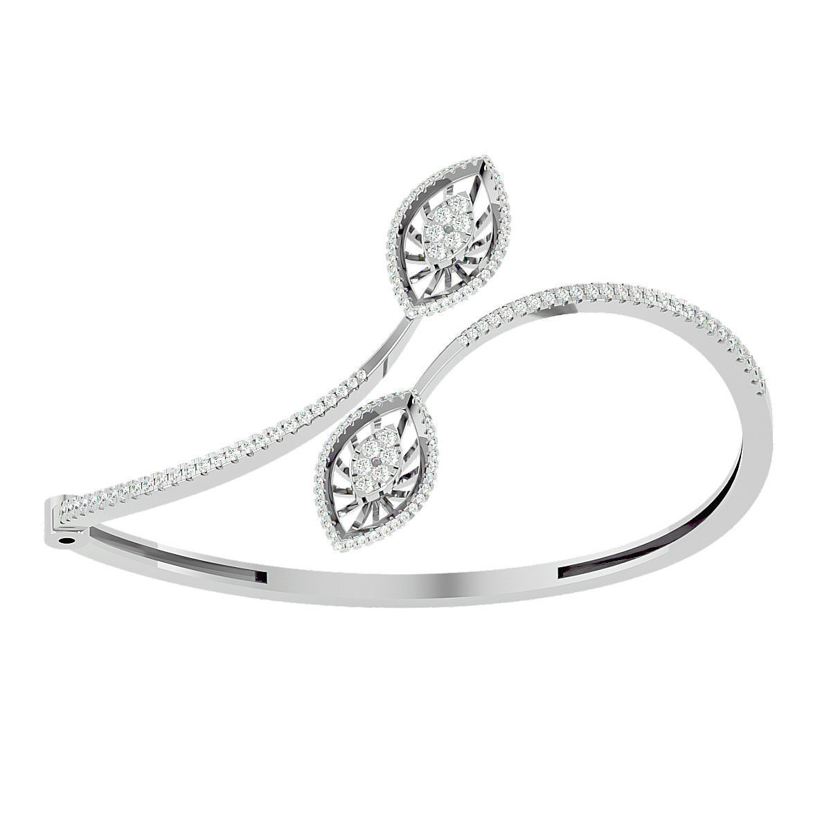 Diamond Leaf Bracelet 3dm stl render detail 3D print model 3D print model_10