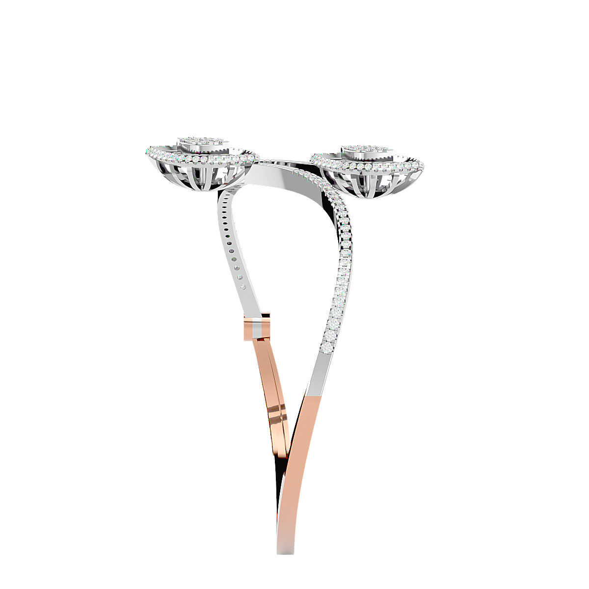 Diamond Leaf Bracelet 3dm stl render detail 3D print model 3D print model_5