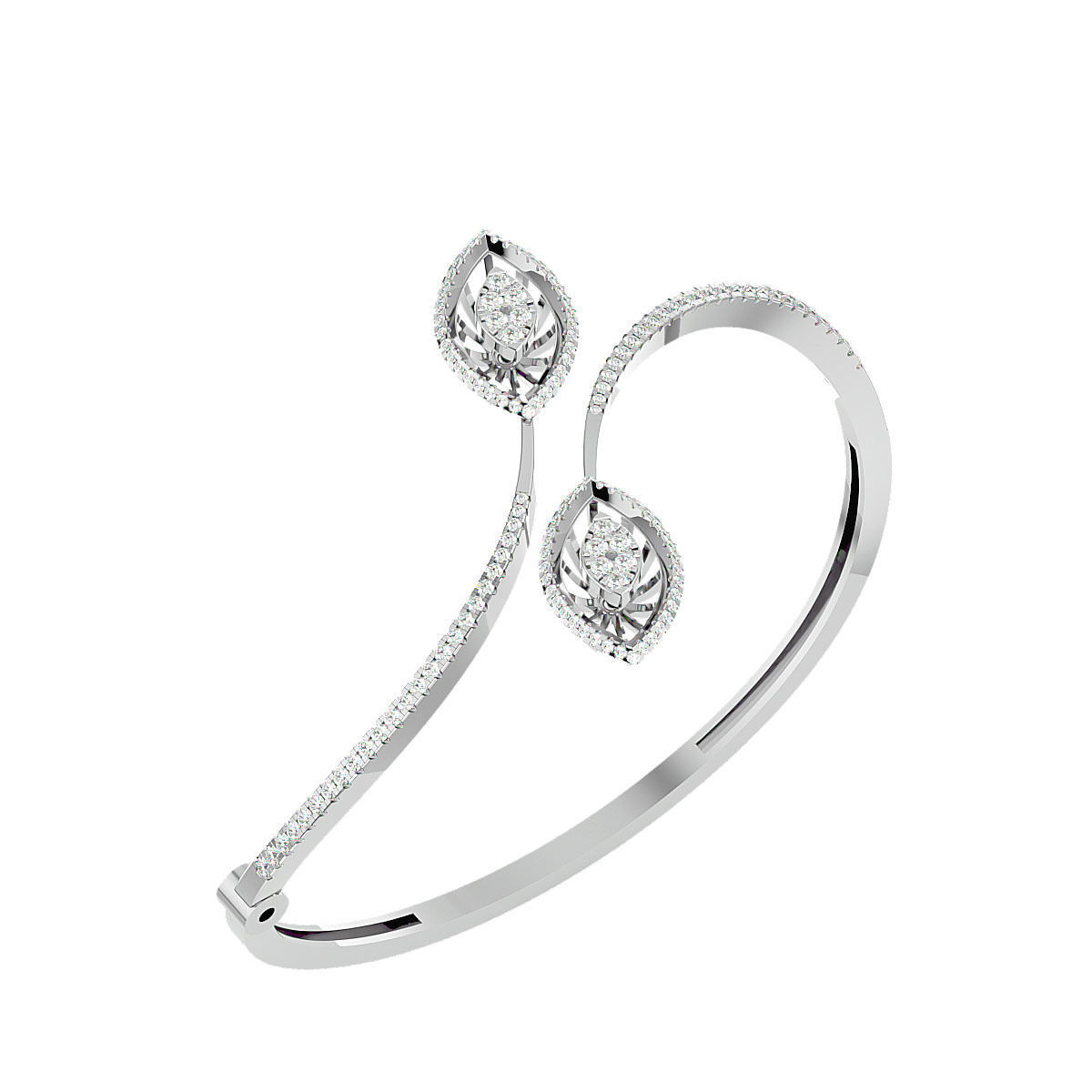 Diamond Leaf Bracelet 3dm stl render detail 3D print model 3D print model_8