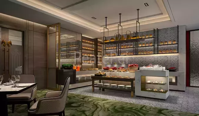 restaurant 3d model modern dining chair