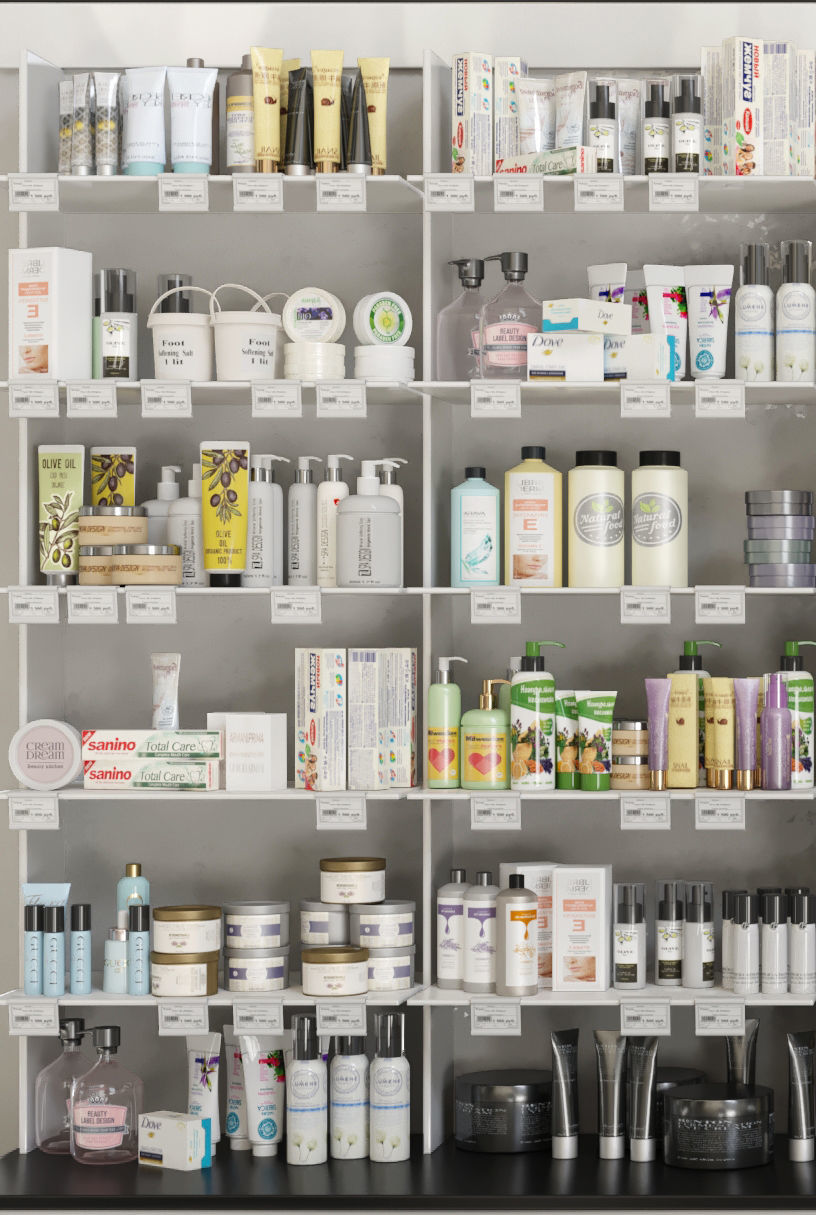 Large set of cosmetics Showcase 6 3D model_2