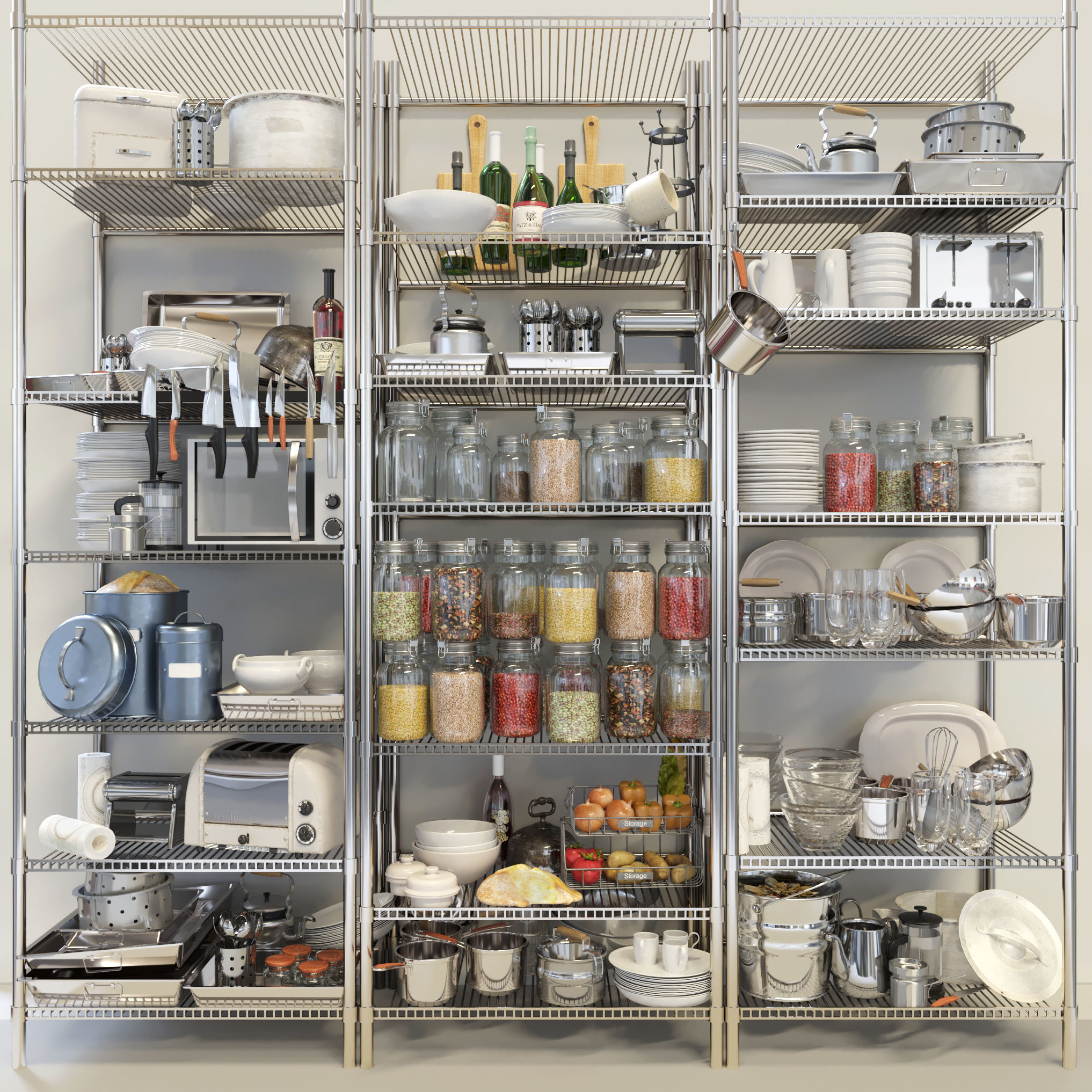 Kitchen trifle set 4 3D model CGTrader