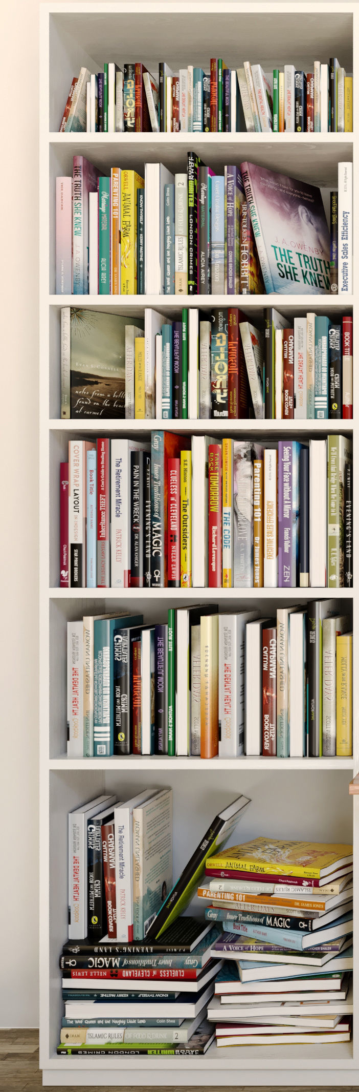 Cabinet with books 2 3D model_4