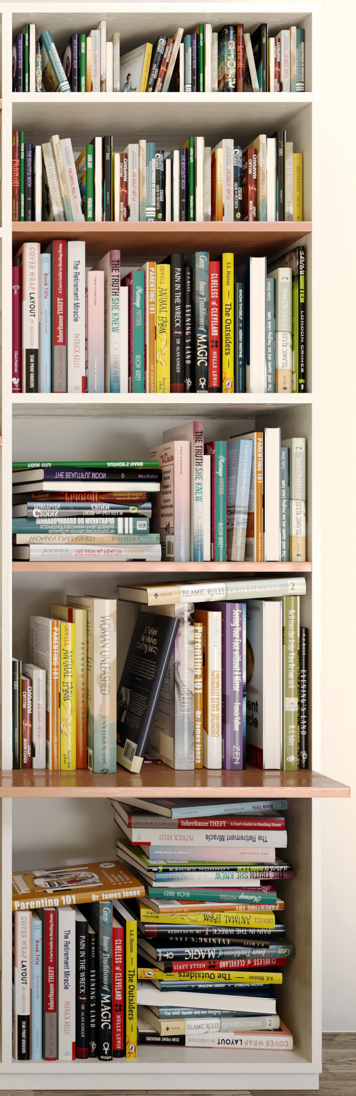 Cabinet with books 2 3D model_2