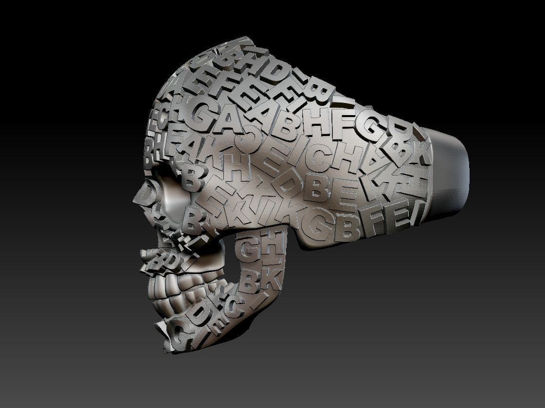 ring scull 3D print model_9