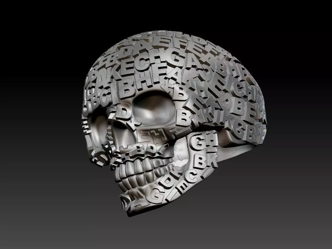 ring scull 3D print model_0