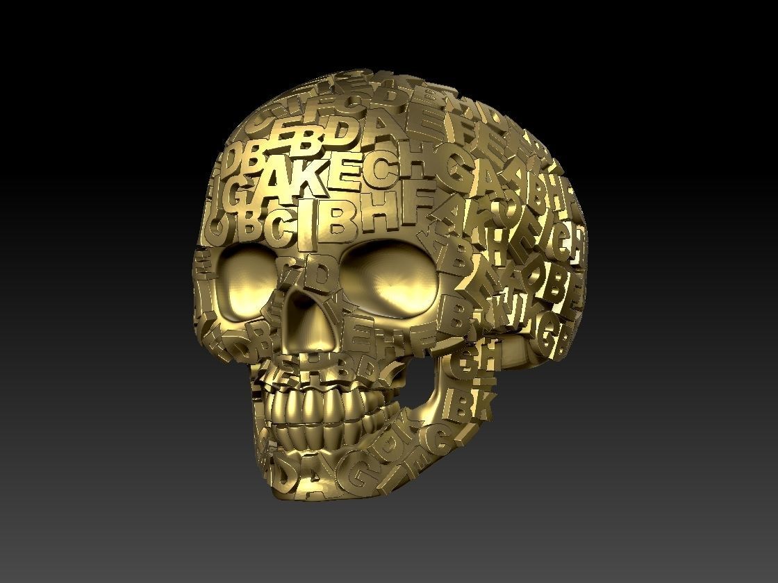 ring scull 3D print model_5