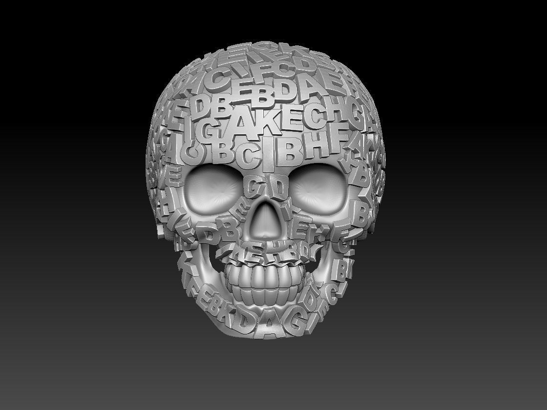 ring scull 3D print model_1