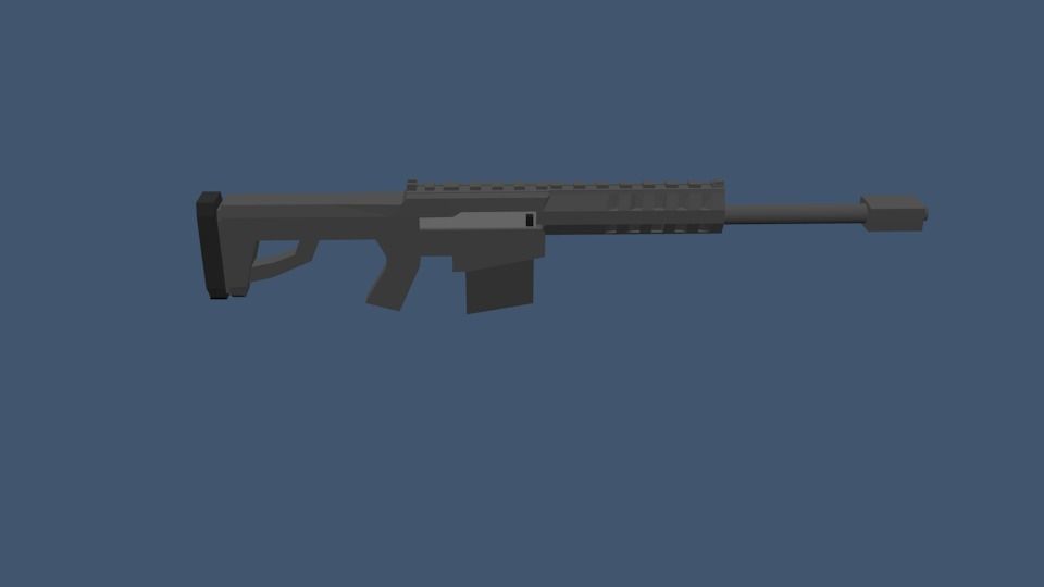BarettM ar - rifle Low-poly 3D model_1