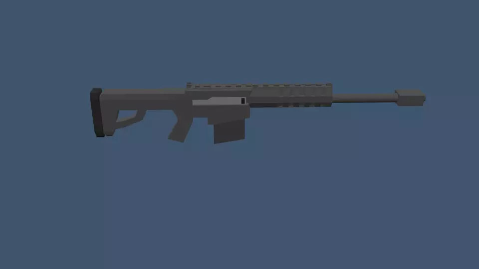 BarettM ar - rifle Low-poly 3D model_0