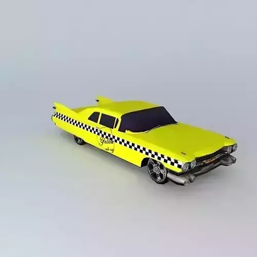 yellow cab Low-poly 3D model