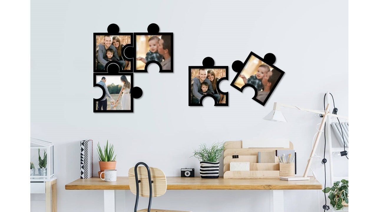 Puzzle photo frames 3D print model_1