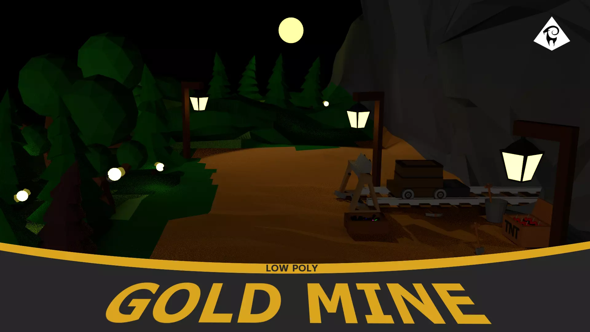 Gold mine Low-poly 3D model
