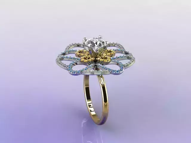 VANEH lotus flower engagement ring