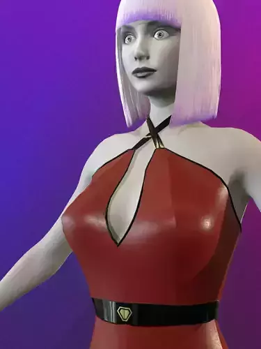 Latex sexy game ready girl 3D