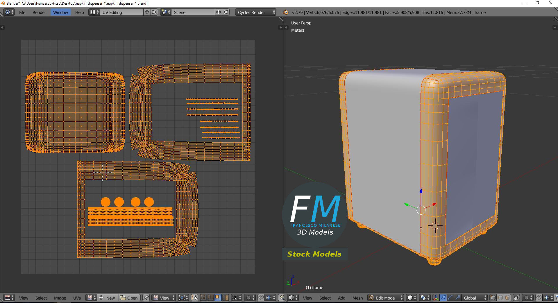 Napkin dispenser 1 3D model_10