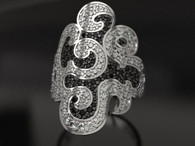 Clouds ring 3D print model