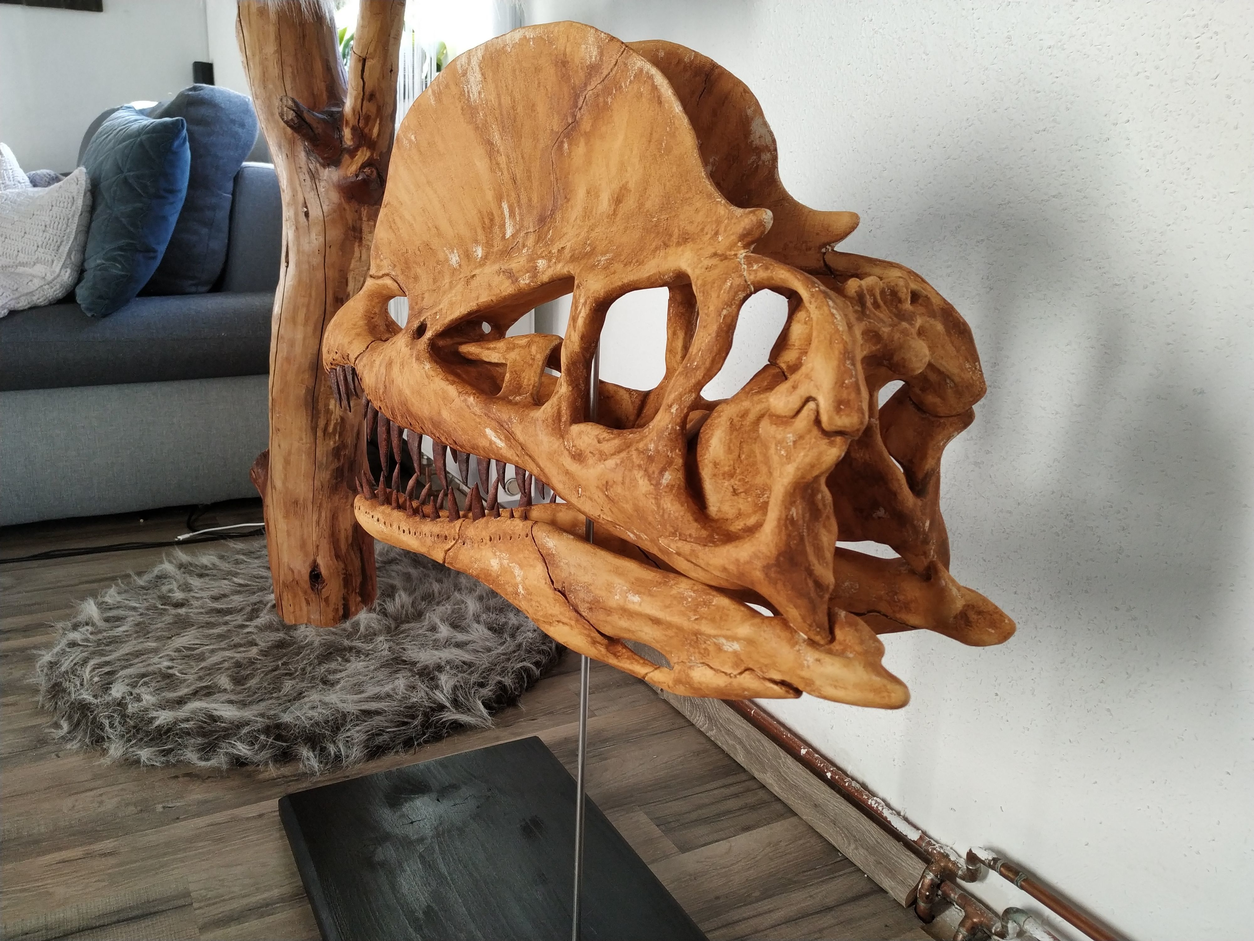 Dilophosaurus Skull 3D print model_3