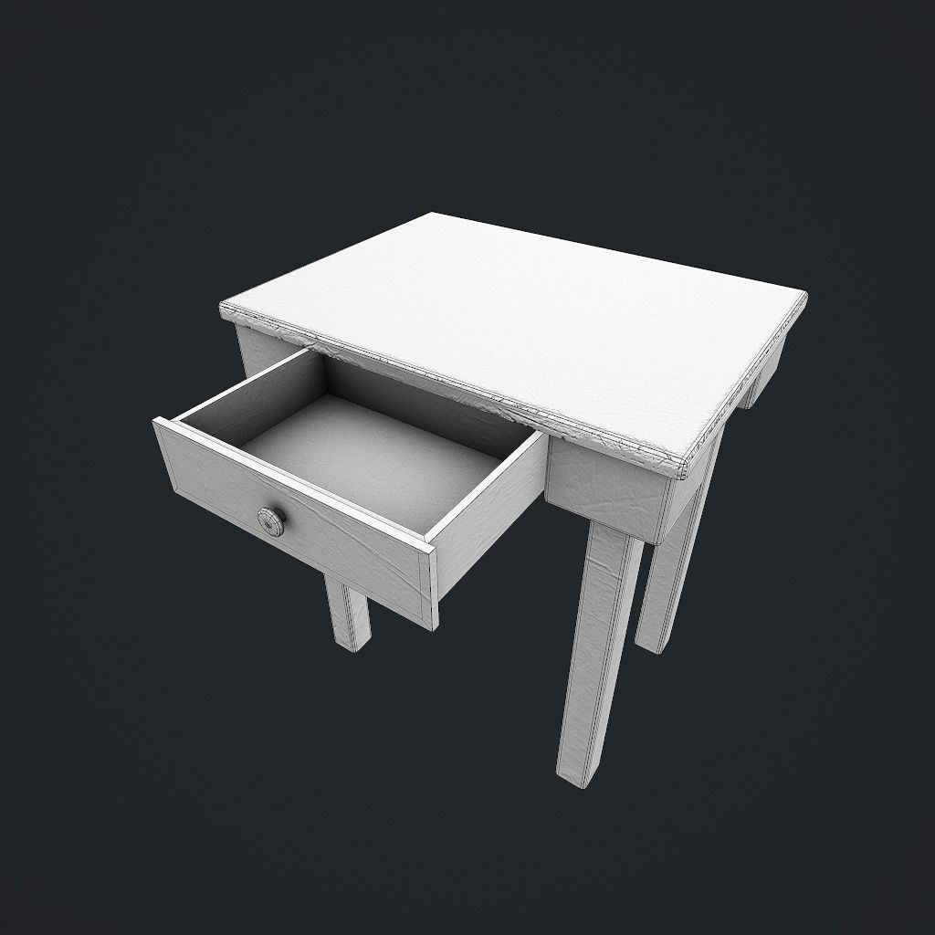 Old Table Low-poly 3D model_22