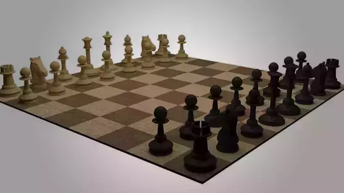 wooden-chess chess board with pieces