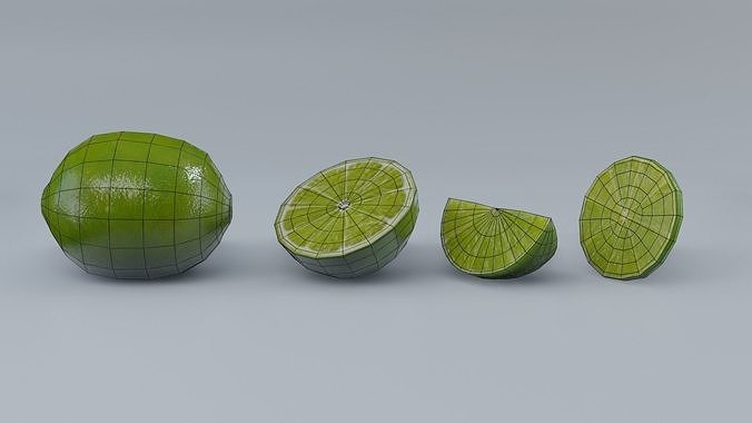 Lime PBR Low-poly 3D model 4