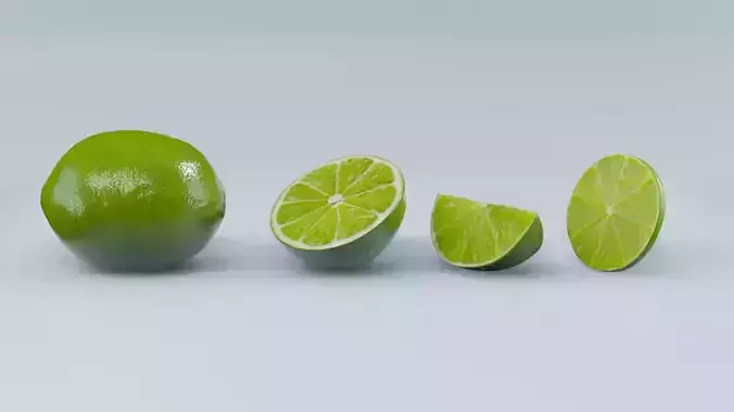 Lime PBR Low-poly 3D model