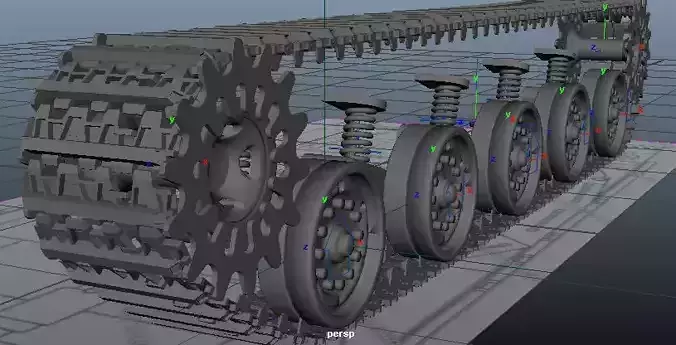 rig Tank Tracks  Suspension 3D model 3D model