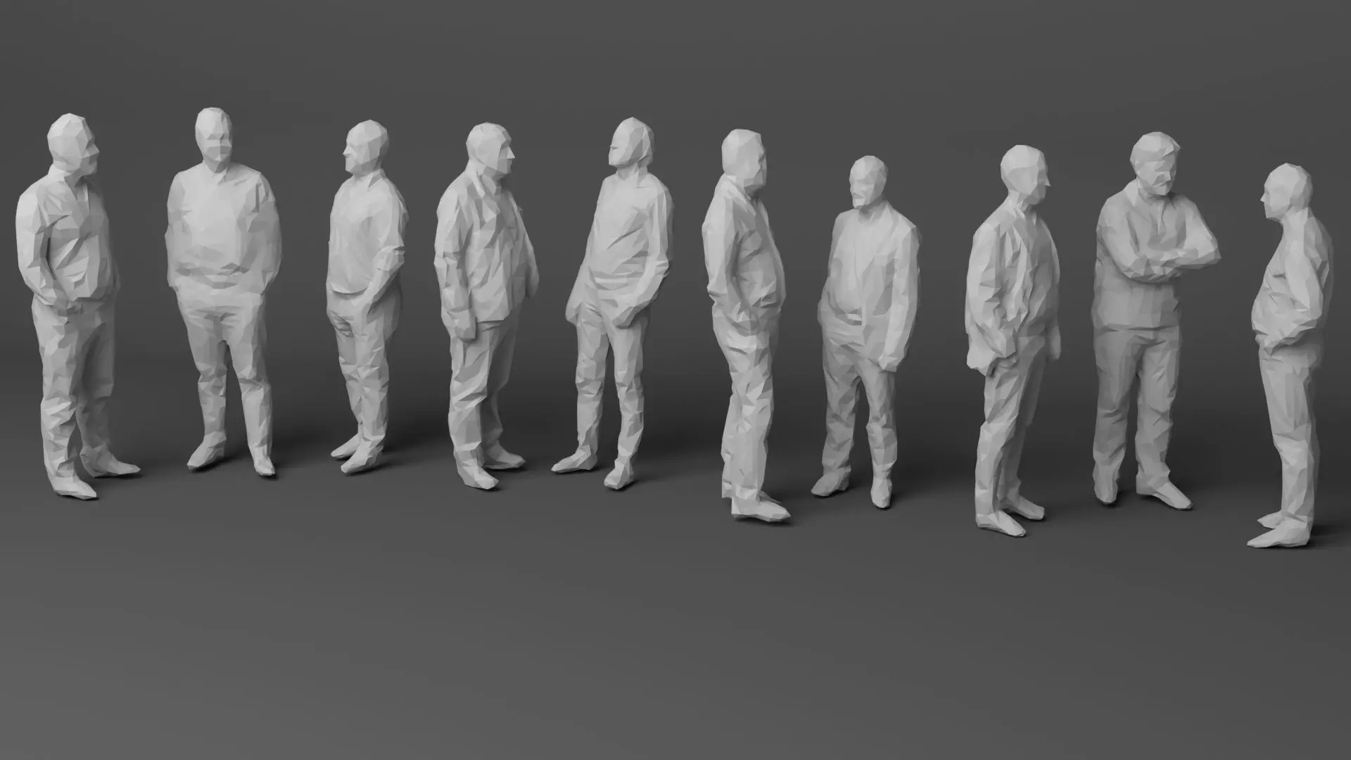 10 Low Poly People Pack Vol 4 Low-poly 3D model_0