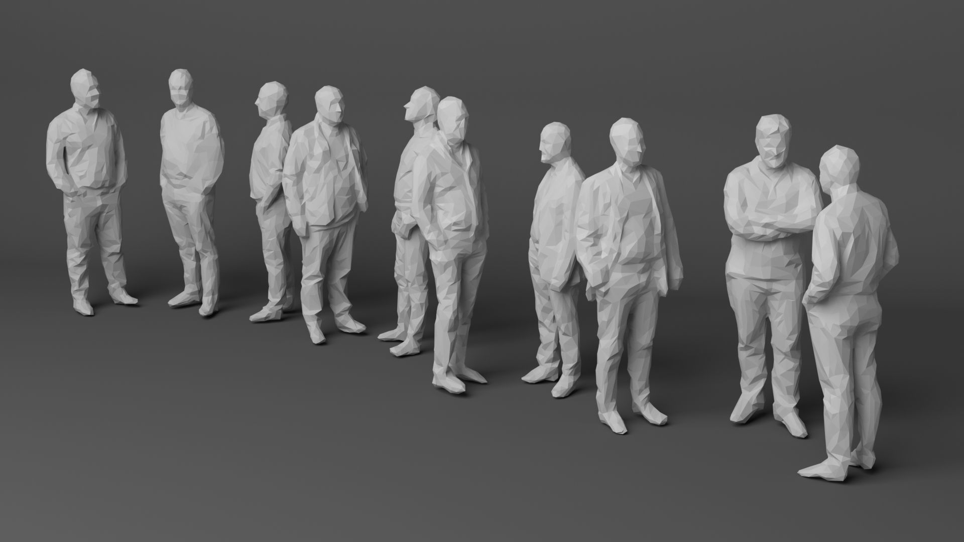 10 Low Poly People Pack Vol 4 Low-poly 3D model_1