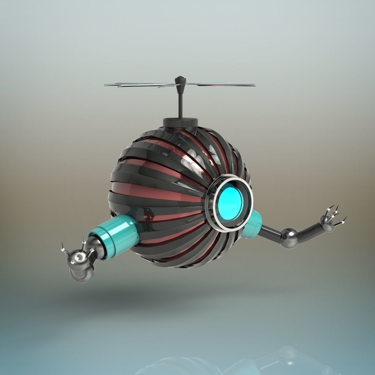 Futuristic Robot 3D model_1