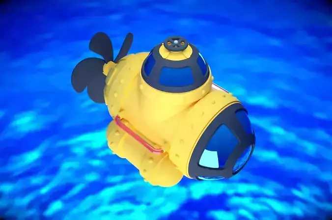 Cartoon Submarine 3D model