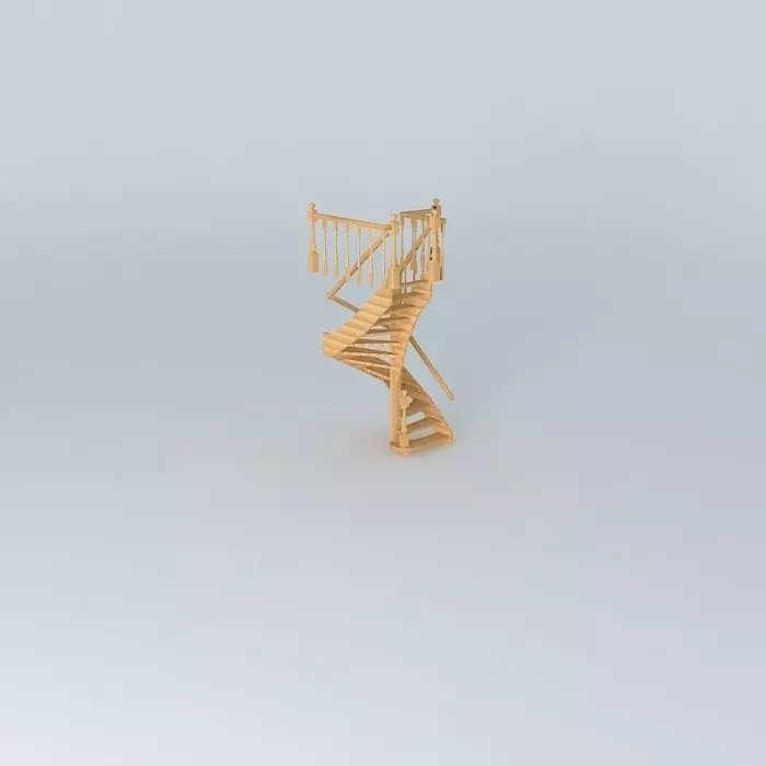 alberobaltic wooden spiral staircase 3D model