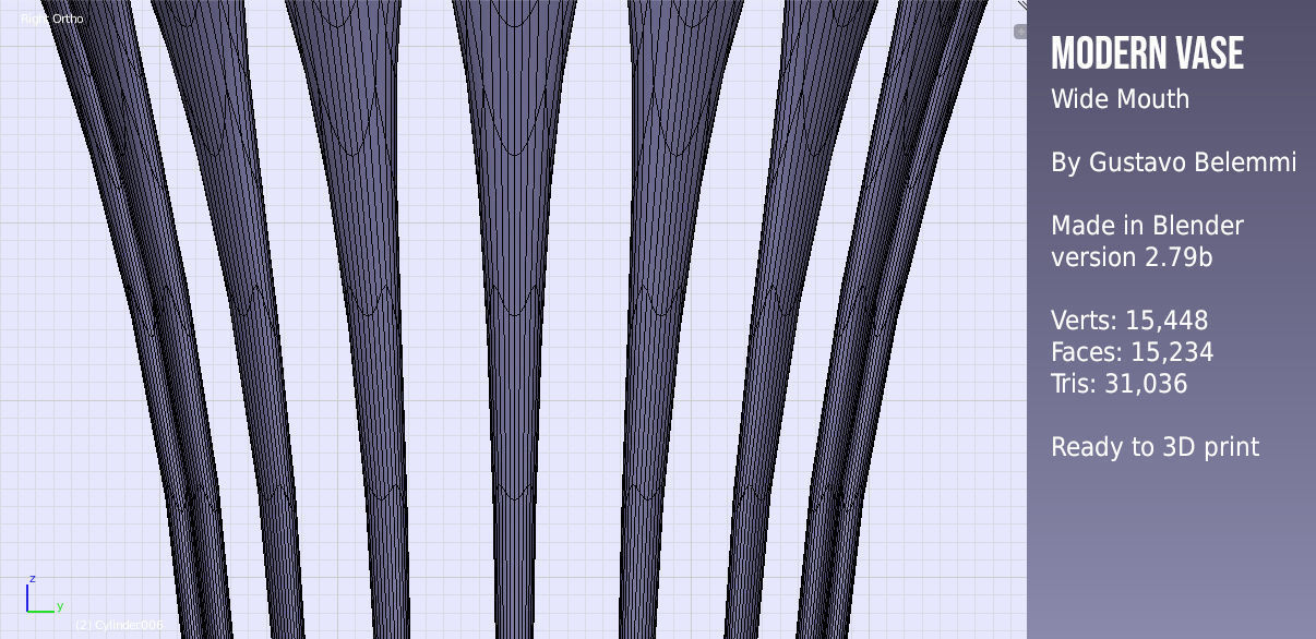 Modern Vase Wide Mouth 3D print model_8