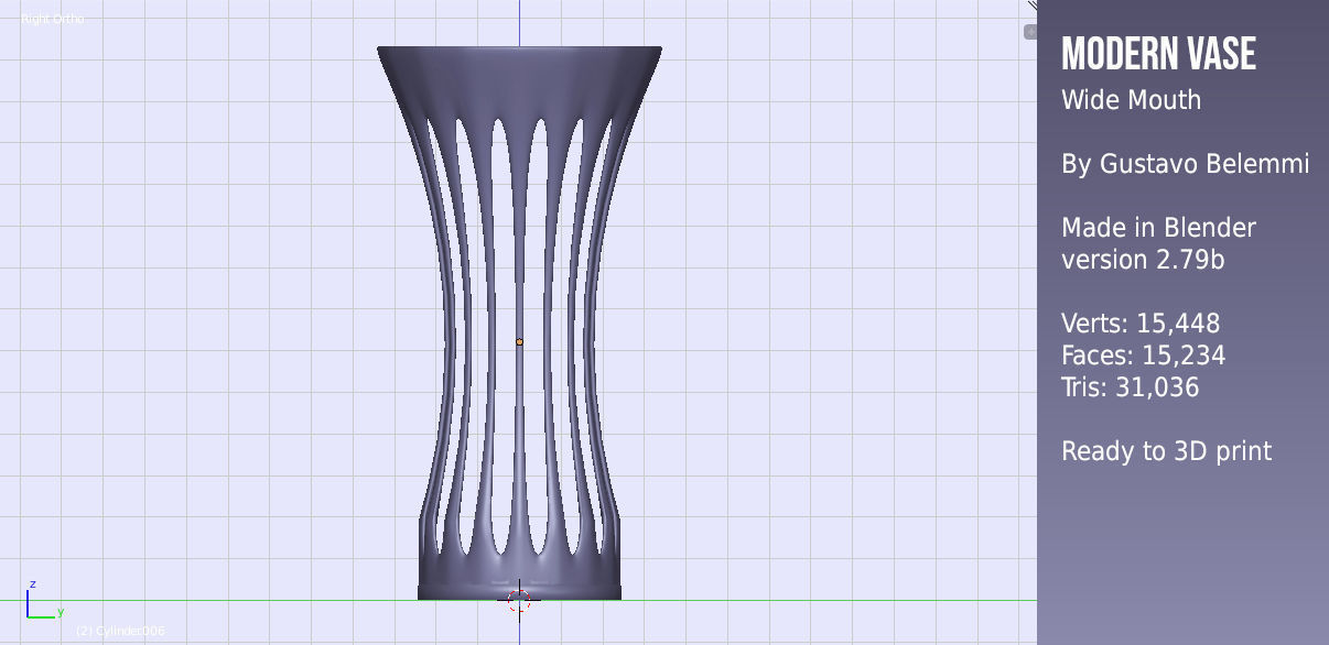 Modern Vase Wide Mouth 3D print model_5