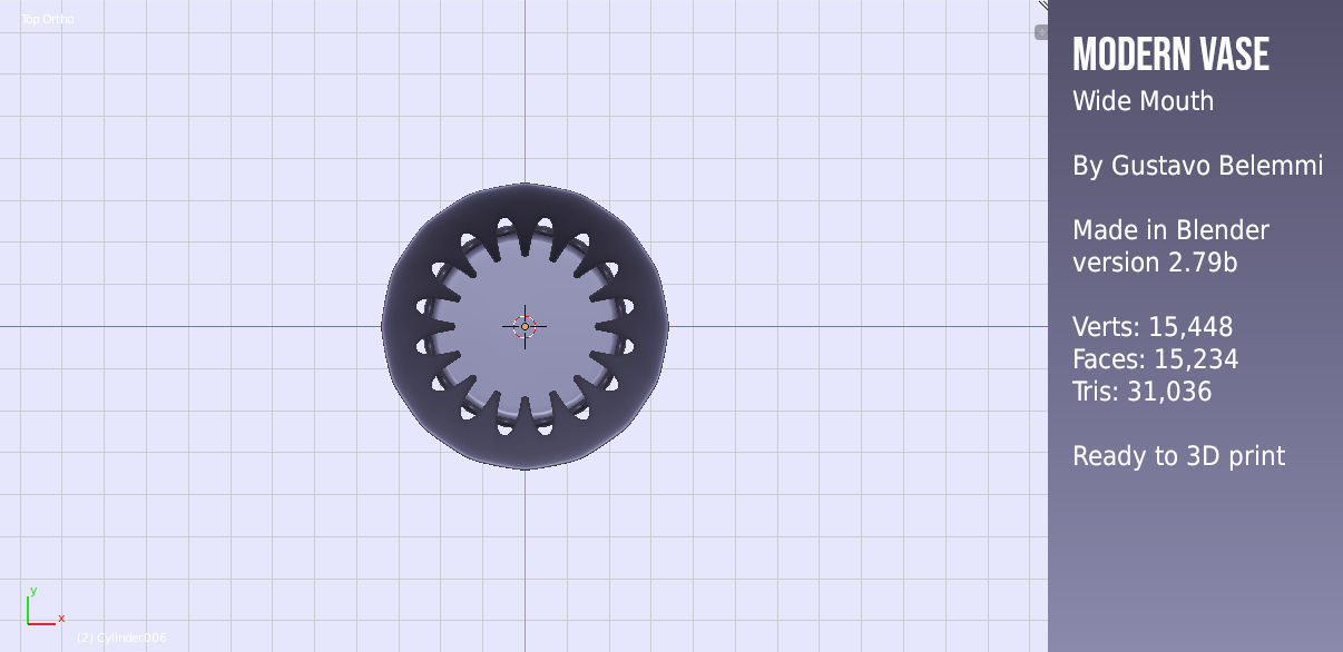 Modern Vase Wide Mouth 3D print model_6