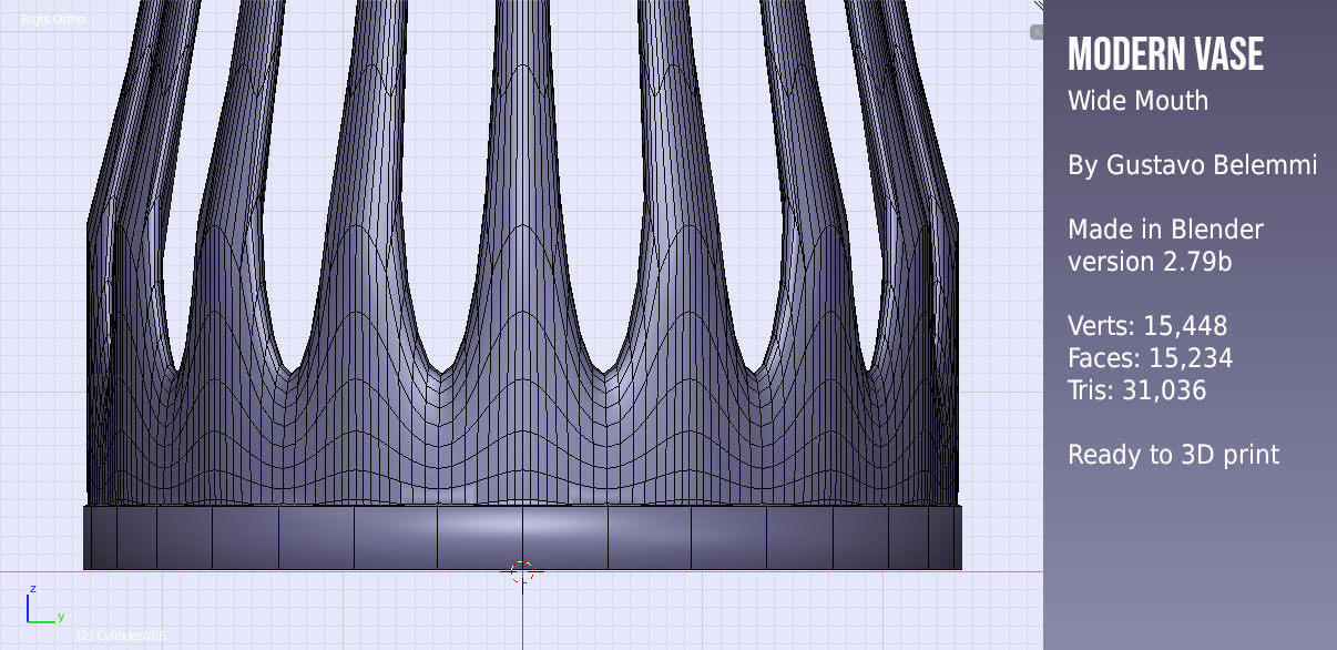 Modern Vase Wide Mouth 3D print model_9
