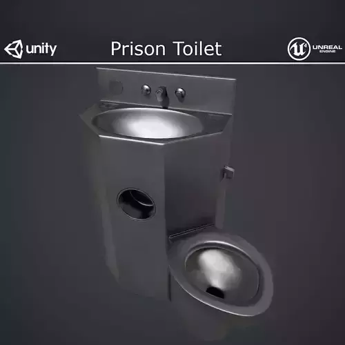 Prison Toilet Low-poly 3D model