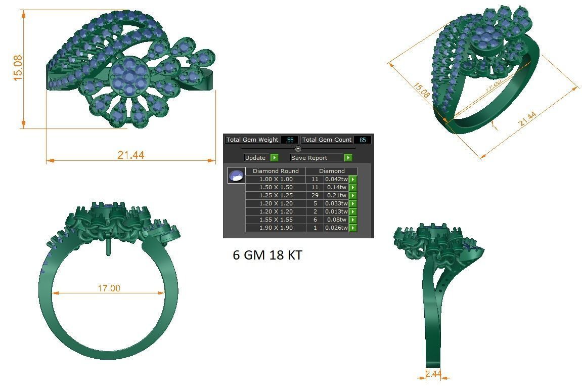 Women ring 3dm stl render detail 3D print model 3D print model_1