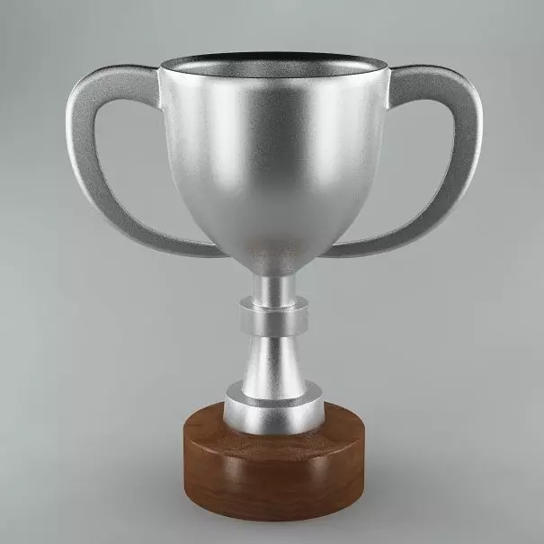 Trophy 02 silver 3D model