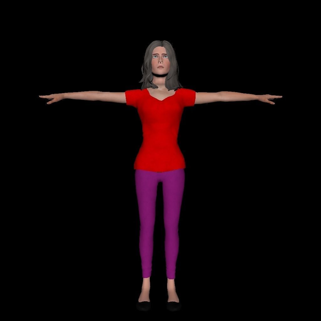Female Body Character Low-poly 3D model_14