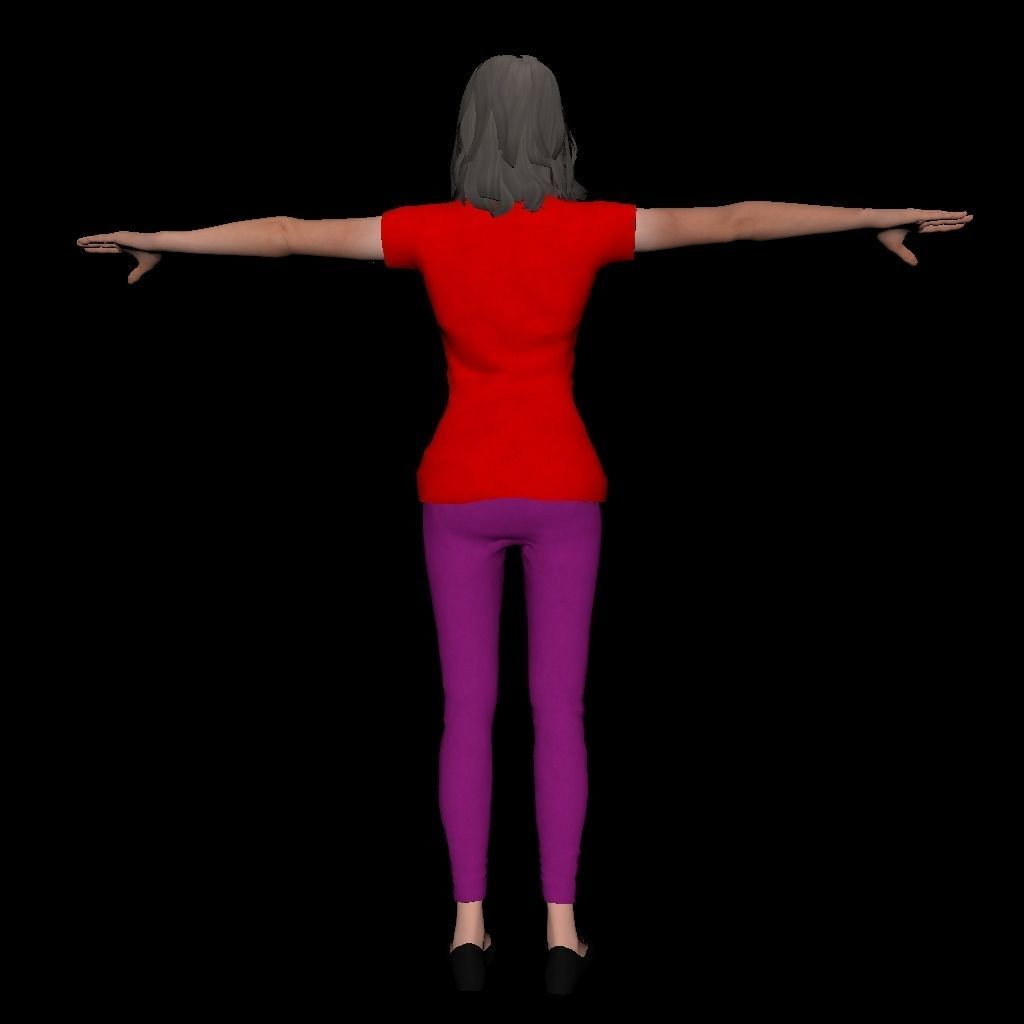 Female Body Character Low-poly 3D model_15